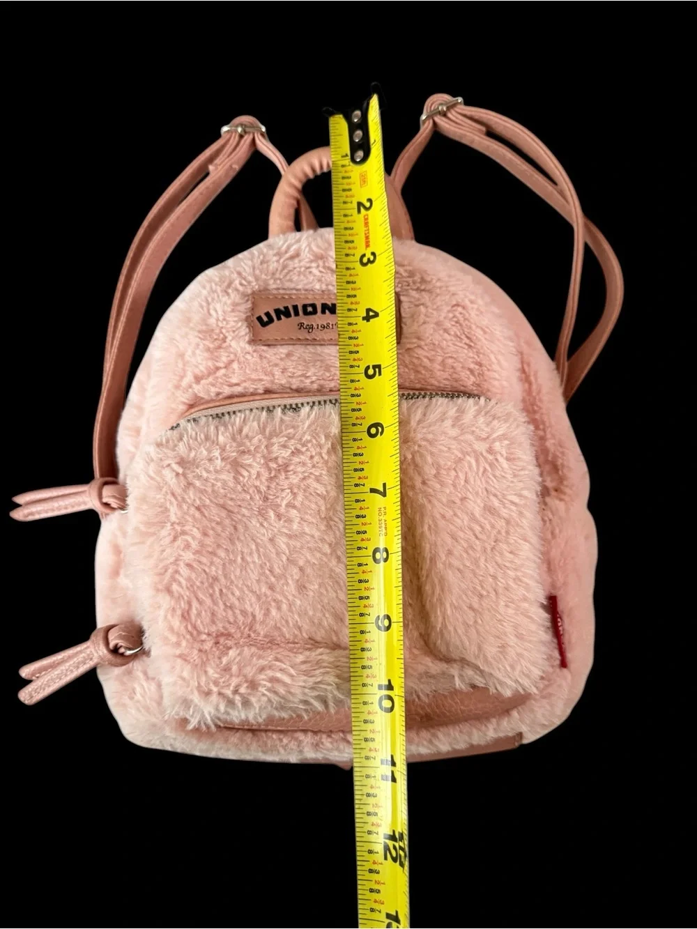 UnionBay Faux Pink Fur Small Backpack Inside Compartments 9” X 11” New